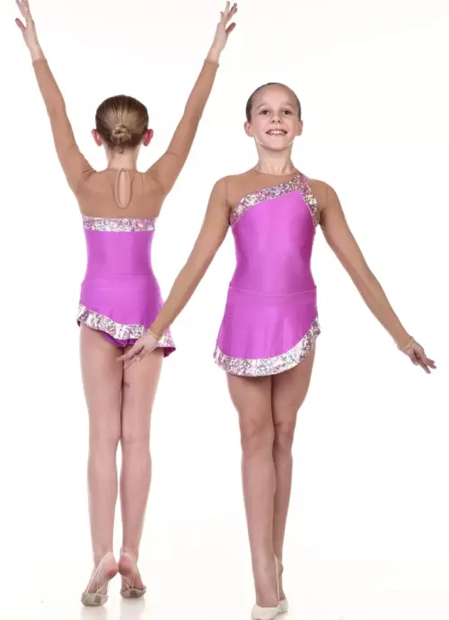 Swimsuit das crianças para dançar com saia (45 fotos): modelos de dança para meninas 13495_25