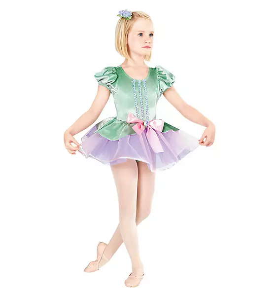 Swimsuit infantil para bailar con saia (45 fotos): Modelos de baile para nenas 13495_26