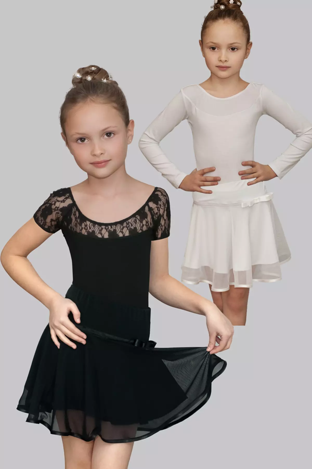 Costume de baie pentru copii pentru dansuri cu fusta (45 fotografii): Modele de dans pentru fete 13495_9