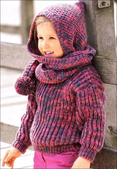 Sweater untuk seorang gadis (111 foto): model wol anak-anak Raglan untuk anak perempuan hingga 9 tahun dan remaja, trendi di bawah tenggorokan untuk sekolah 13526_18
