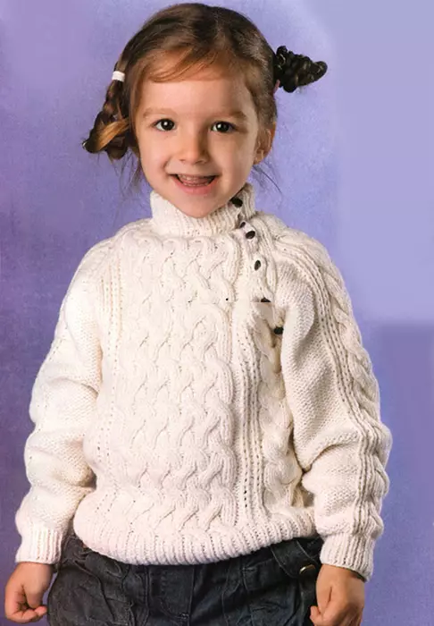 Trui voor een meisje (111 foto's): Kinderwollen modellen Raglan voor meisjes tot 9 jaar oud en tieners, trendy onder de keel voor school 13526_25