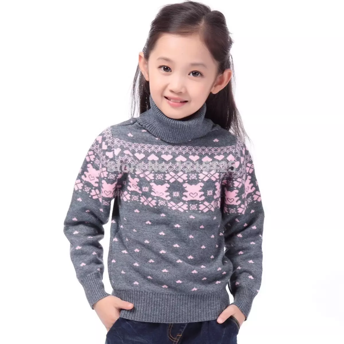 女の子のためのセーター（111写真）：子供のウールモデル：9歳までの女の子とティーンエイジャー、学校の喉の下でトレンディー 13526_39
