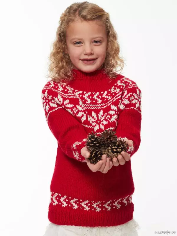 여자를위한 스웨터 (111 장) : 최대 9 살 소녀와 청소년을위한 어린이 모직 모델 라글란, 학교에 대한 목에서 유행 13526_40