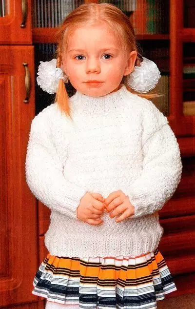 여자를위한 스웨터 (111 장) : 최대 9 살 소녀와 청소년을위한 어린이 모직 모델 라글란, 학교에 대한 목에서 유행 13526_81