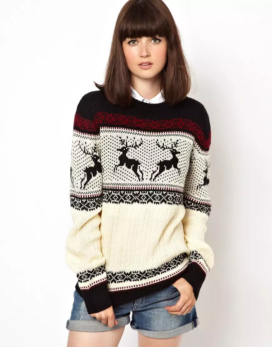Sweater untuk seorang gadis (111 foto): model wol anak-anak Raglan untuk anak perempuan hingga 9 tahun dan remaja, trendi di bawah tenggorokan untuk sekolah 13526_98