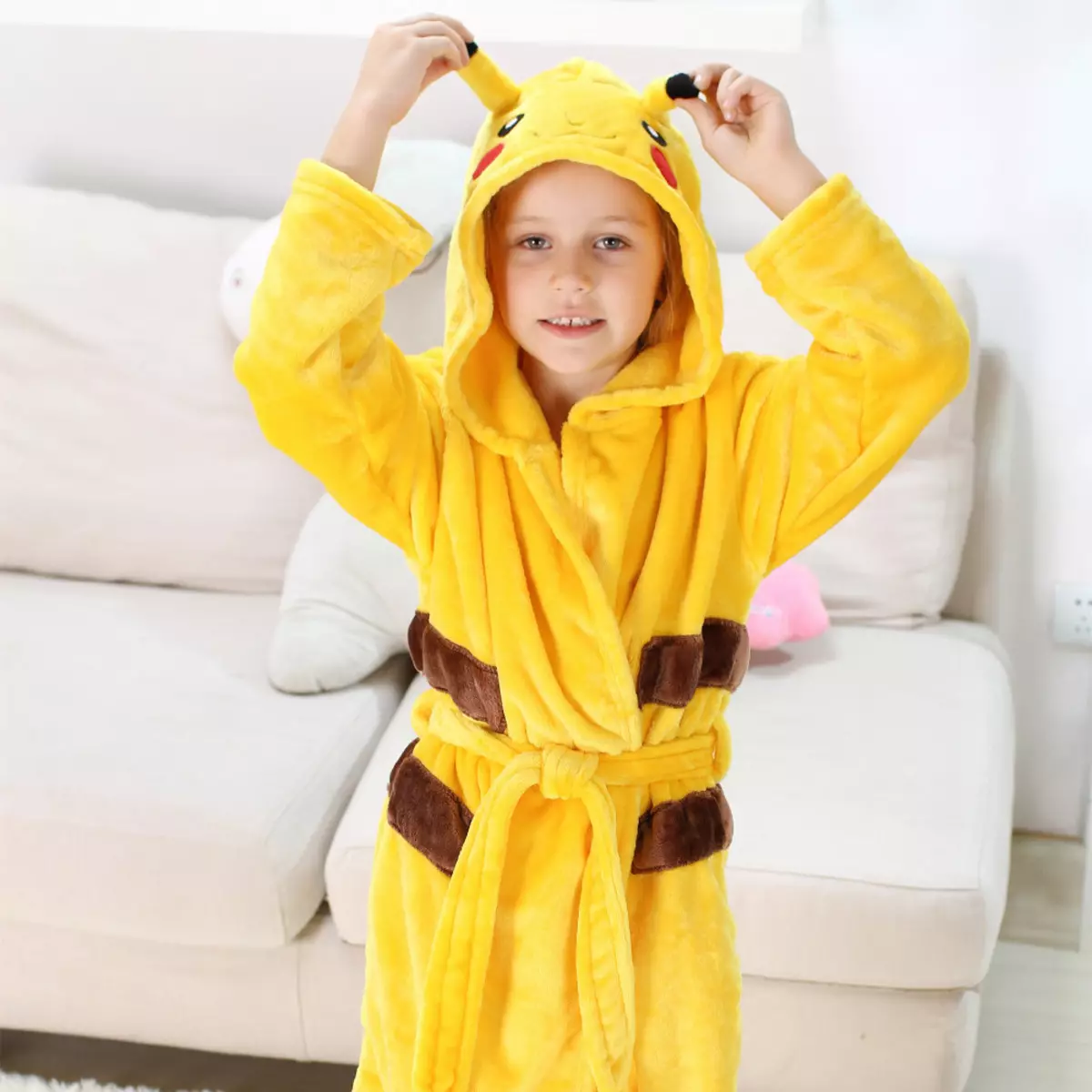 Bathrobe infantil (39 fotos): Gulat para meninas com um capuz 13529_25