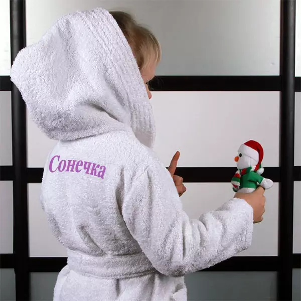 Bathrobe infantil (39 fotos): Gulat para meninas com um capuz 13529_27