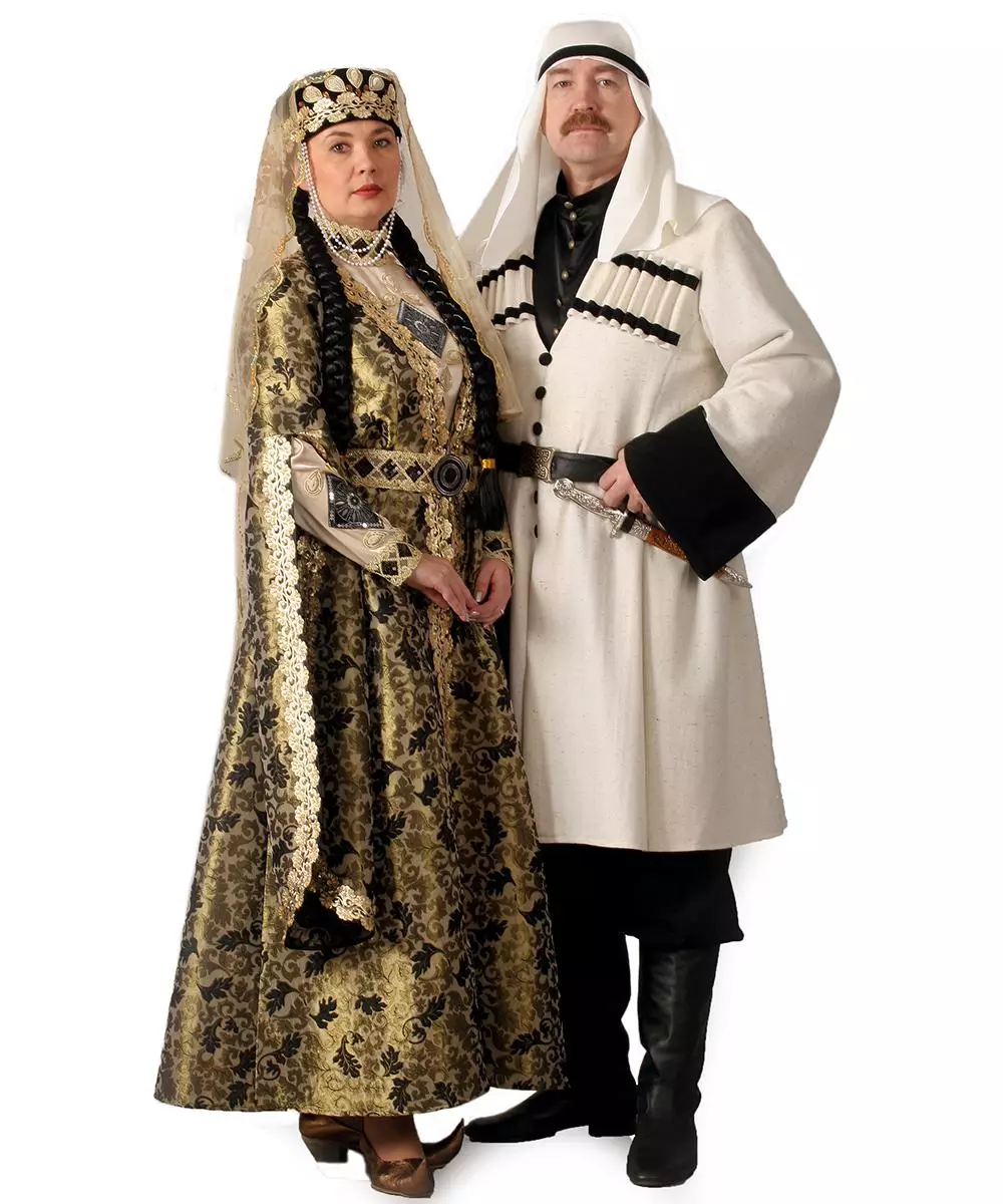 Georgian National Suit (67 mga larawan): Kababaihan Imahe ng Georgian para sa isang batang babae, tradisyonal na sangkap Georgian 1353_9