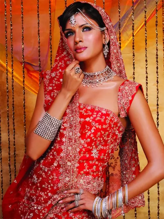 Bộ đồ Ấn Độ (79 hình ảnh): Trang phục quốc gia cho các cô gái và phụ nữ Ấn Độ cổ đại và hiện đại, trang phục theo phong cách Ấn Độ 1355_17