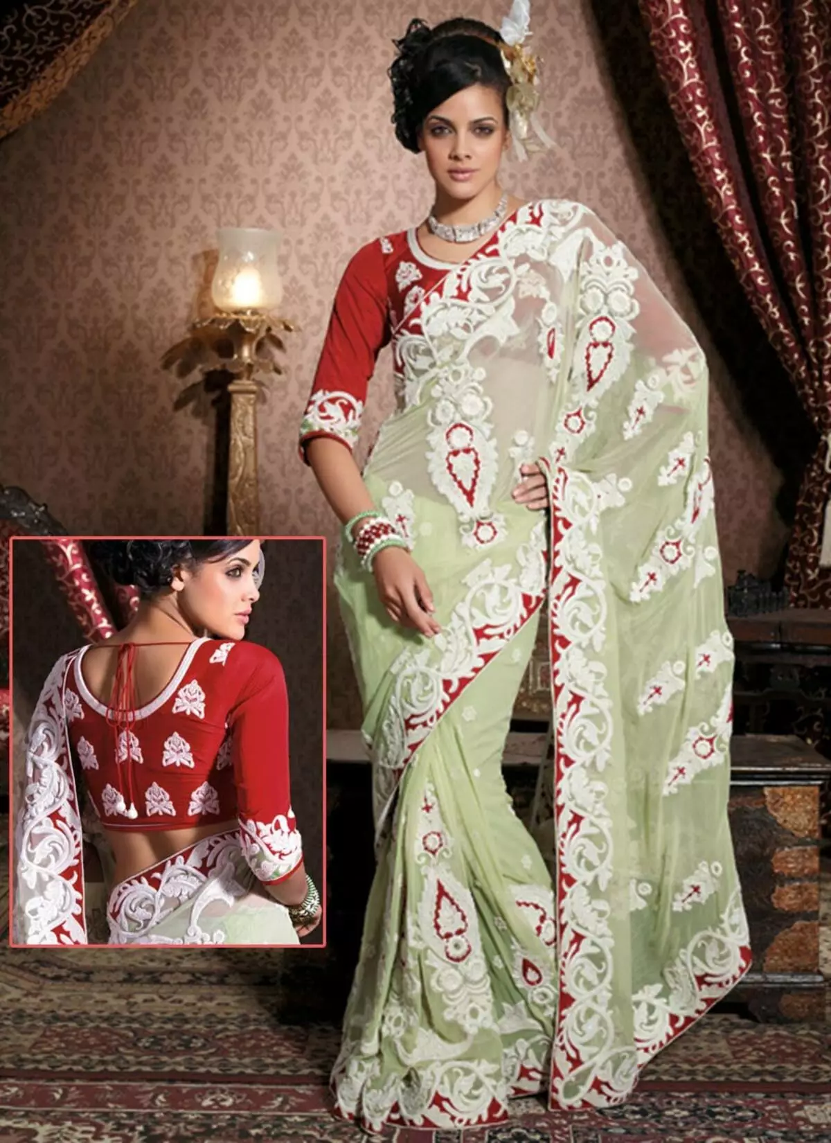 Indijska obleka (79 fotografij): Nacionalna obleka za dekleta in ženske v starodavni Indiji in moderni, kostum v indijskem slogu 1355_37