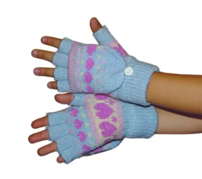 Детски ръкавици без пръсти (127 снимки): Зимни водоустойчиви модели за момичета, размери на маса за деца 13564_34