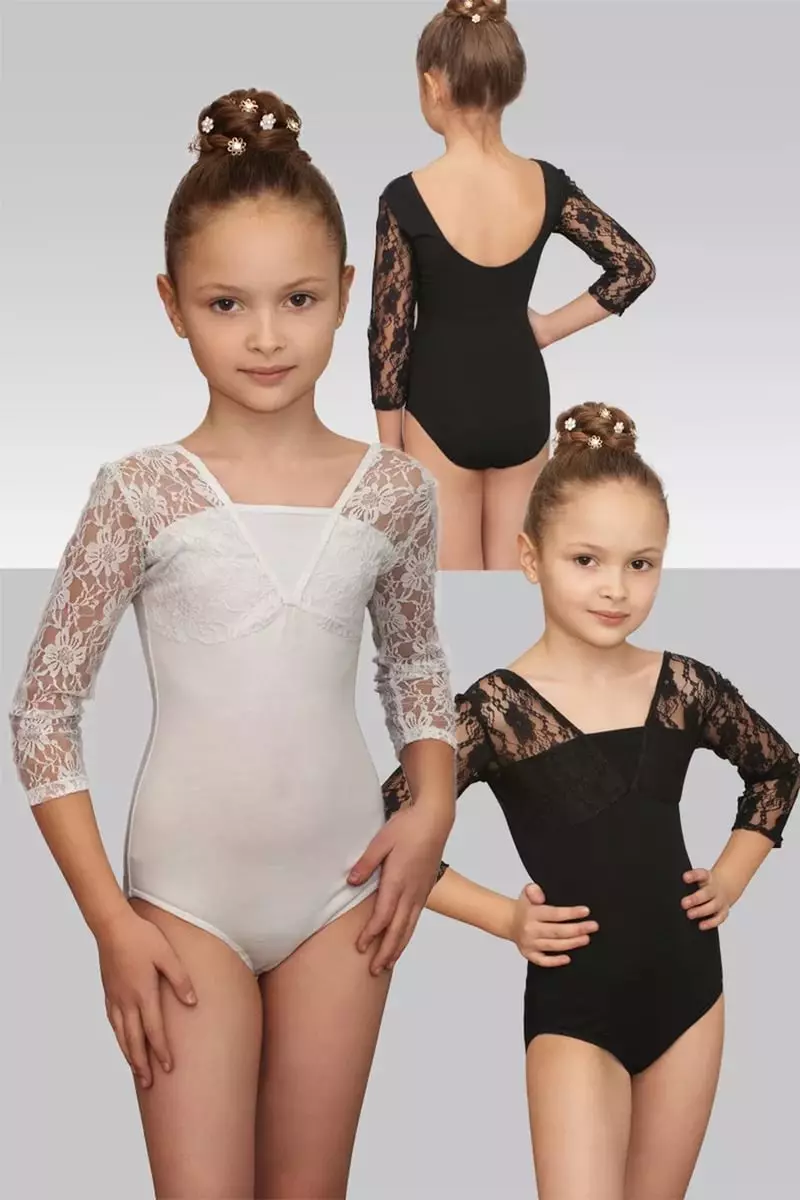 Swimsuit for ცეკვა გოგონებისთვის (69 ფოტო): ბავშვთა სპორტული მოდელები ქორეოგრაფიის 13574_14