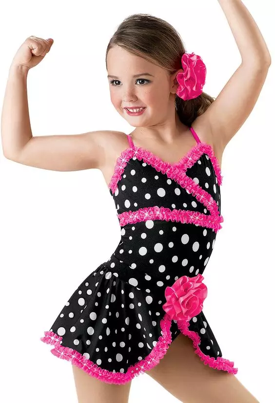 Kupaći kostimi za ples za djevojčice (69 fotografija): Dječji sportski modeli za koreografiju 13574_27
