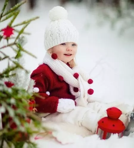 Aseta lasten huivi ja hattu (35 kuvaa): Lapsien käsineet ja käsineet, talven sarja 13576_34