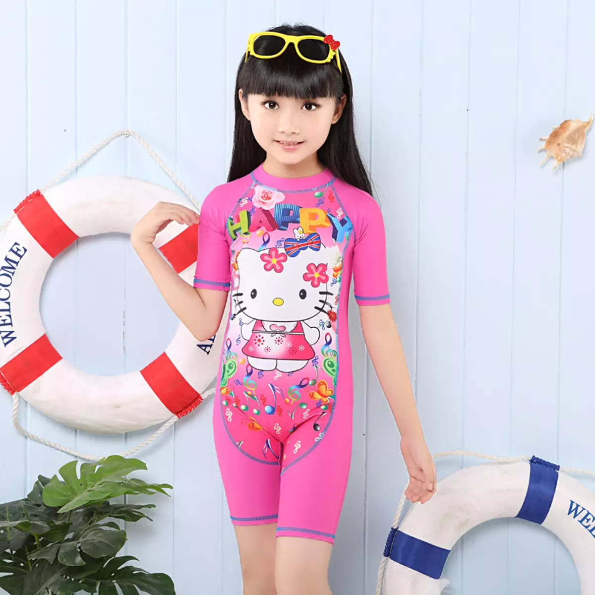 兒童泳裝（122張）：型號為少女和孩子，融合，針織，白 13579_106
