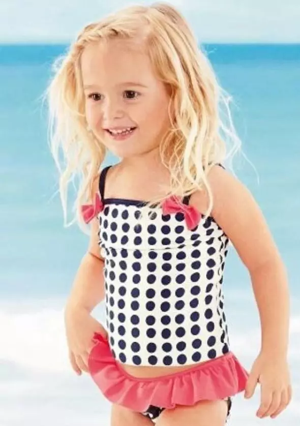 兒童泳裝（122張）：型號為少女和孩子，融合，針織，白 13579_109