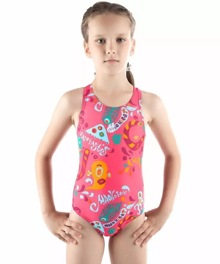 兒童泳裝（122張）：型號為少女和孩子，融合，針織，白 13579_111
