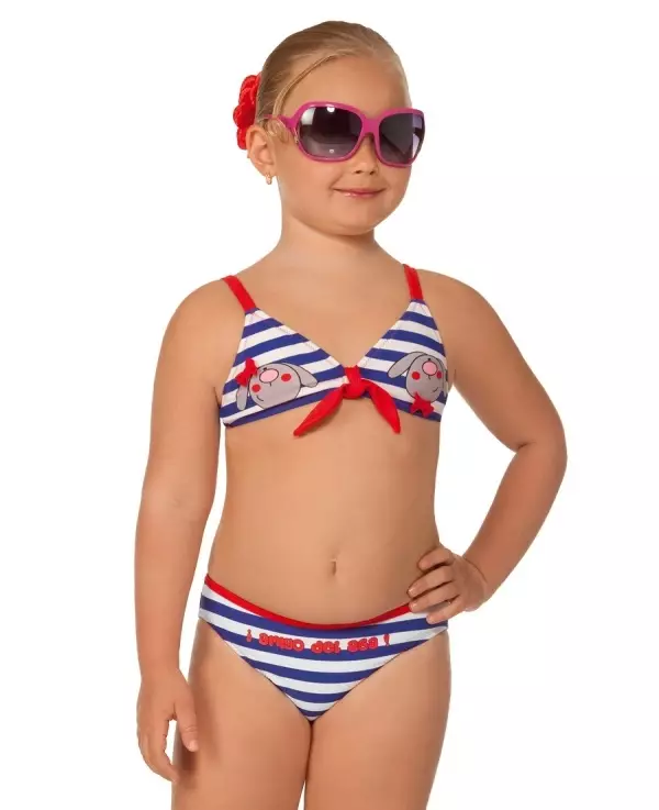 ชุดว่ายน้ำสำหรับเด็ก (122 รูป): นางแบบสำหรับเด็กผู้หญิงและเด็ก, ฟิวชั่น, ถัก, สีขาว 13579_92