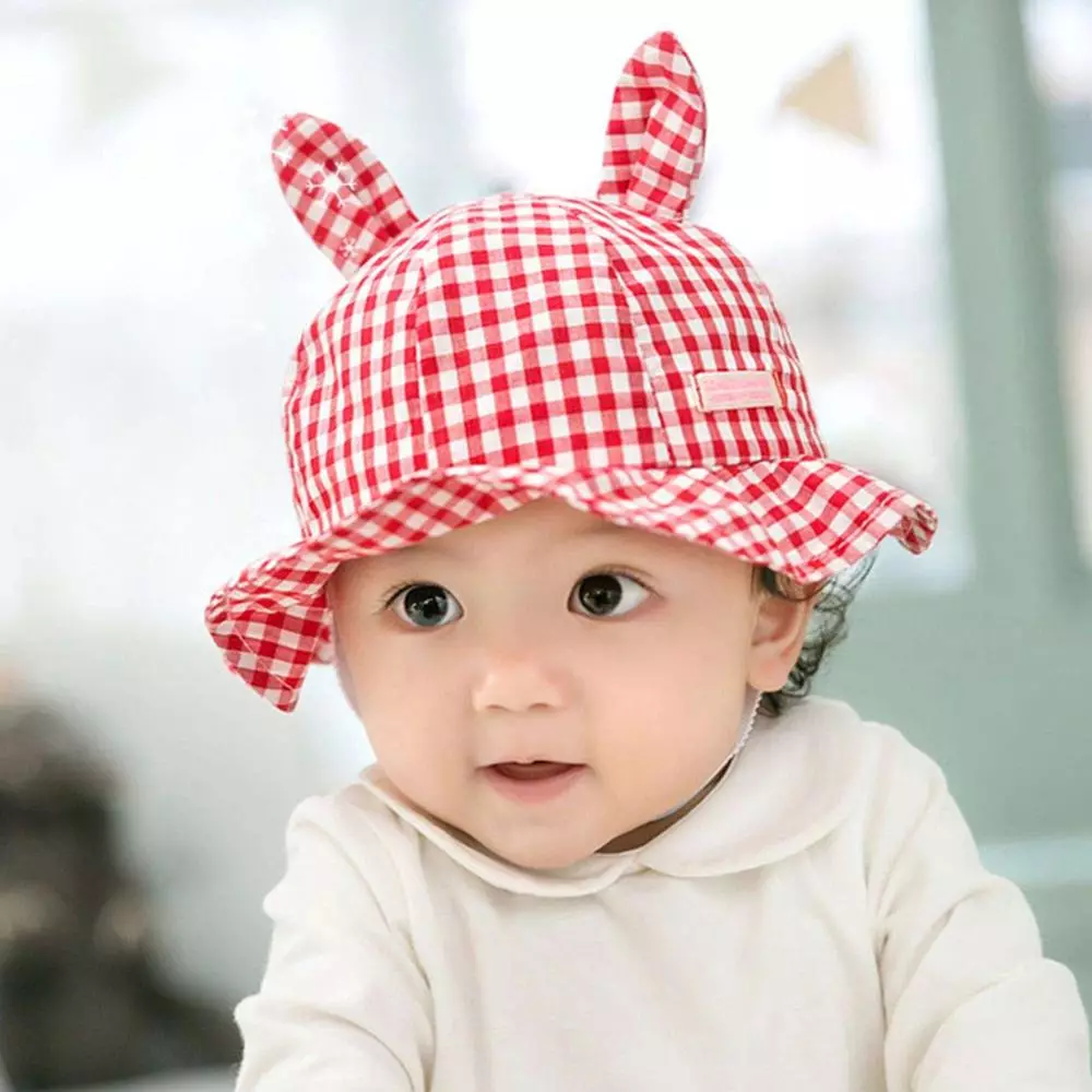 儿童帽子（47张照片）：女孩型号，带田地 13581_14