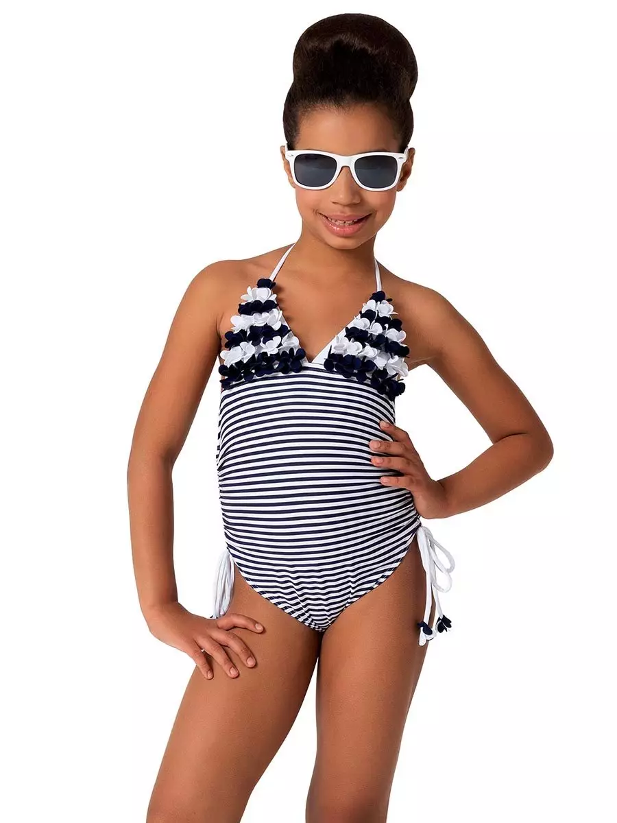 لباس شنا کودکان برای استخر برای دختران (77 عکس): مدل شنا، شنا کودکان بسته بندی شده برای ساحل 13583_52