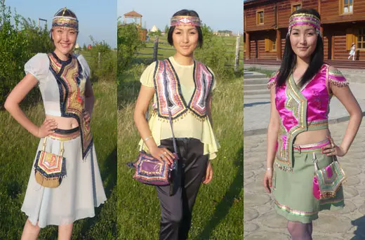 Yakut ეროვნული სარჩელი (48 სურათები): ტრადიციული Yakut კაბები, მოდელები Yakutants გოგონა და ქალები 1359_43