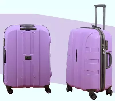 Polycarbonate suitcases: ماددىي ئالاھىدىلىكى. قانداق تاللاش - polypropylene, ABS سۇلياۋ ياكى polycarbonate? ئوبزورلار 13625_11