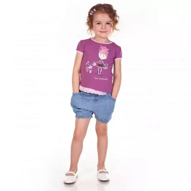 Shorts do chailíní (82 grianghraf): Scoil don chorpoideachas, sciorta shorts, samhlacha dubha, denim, kindergarten, gearr, te 13626_14