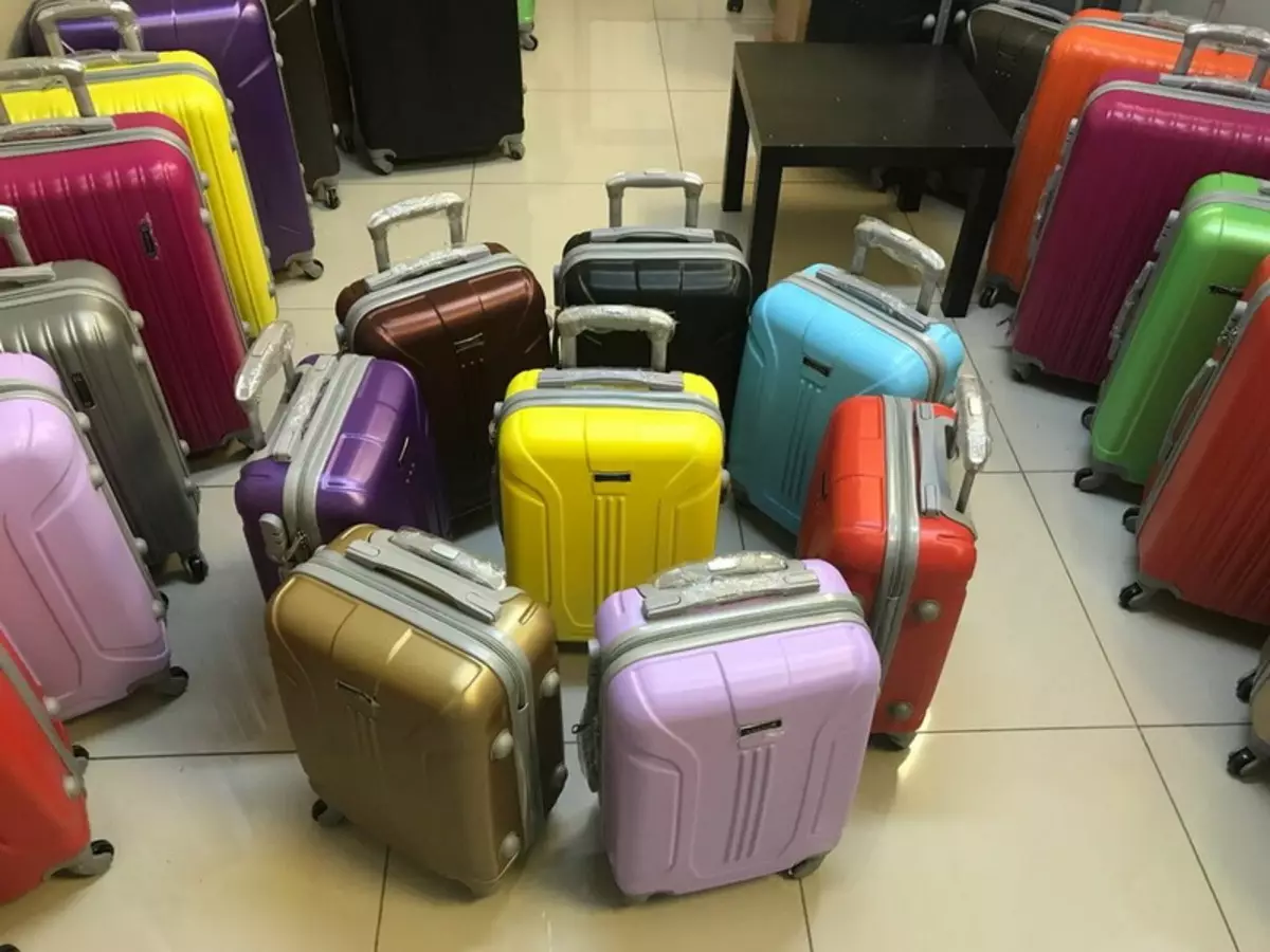 Suitcases kanggo bagasi tangan: Ukuran ing pesawat, suvag cilik cilik 55x40x20 ing rodha lan liya-liyane, rating model cahya sing paling apik 13627_11