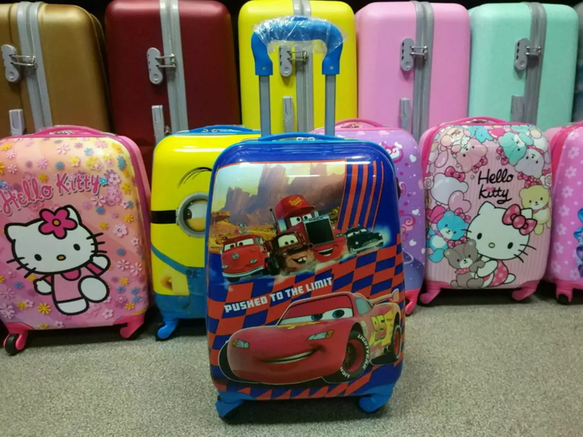 Suitcases kanggo bagasi tangan: Ukuran ing pesawat, suvag cilik cilik 55x40x20 ing rodha lan liya-liyane, rating model cahya sing paling apik 13627_24
