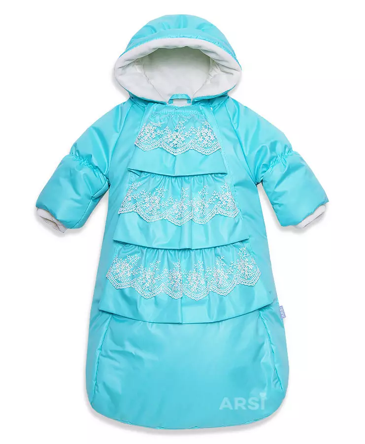 لباس های زمستانی برای نوزادان (69 عکس): لباس ترانسفورماتور، پاییز زمستان، بر روی پوست گوسفند، از کری، بر روی عصاره، چگونه انتخاب کنید 13634_68
