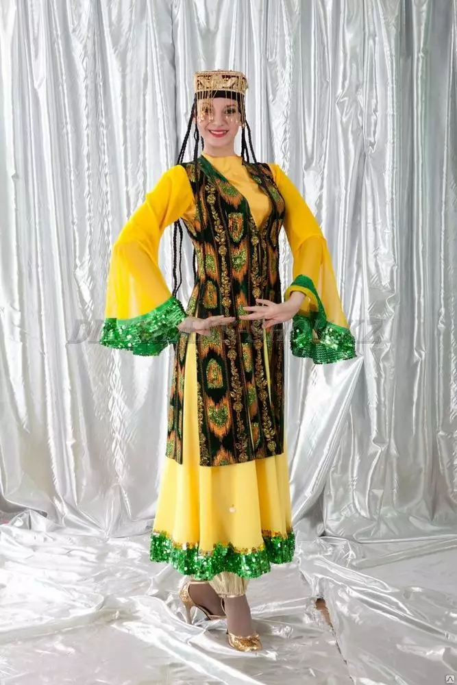 Aṣọ Uzbek (Awọn fọto 57): Aṣọ Awujọ ti Orilẹ-ede Uzbekiistissan, Awọn awoṣe Obirin ati Fun Awọn ọmọbirin 1363_39