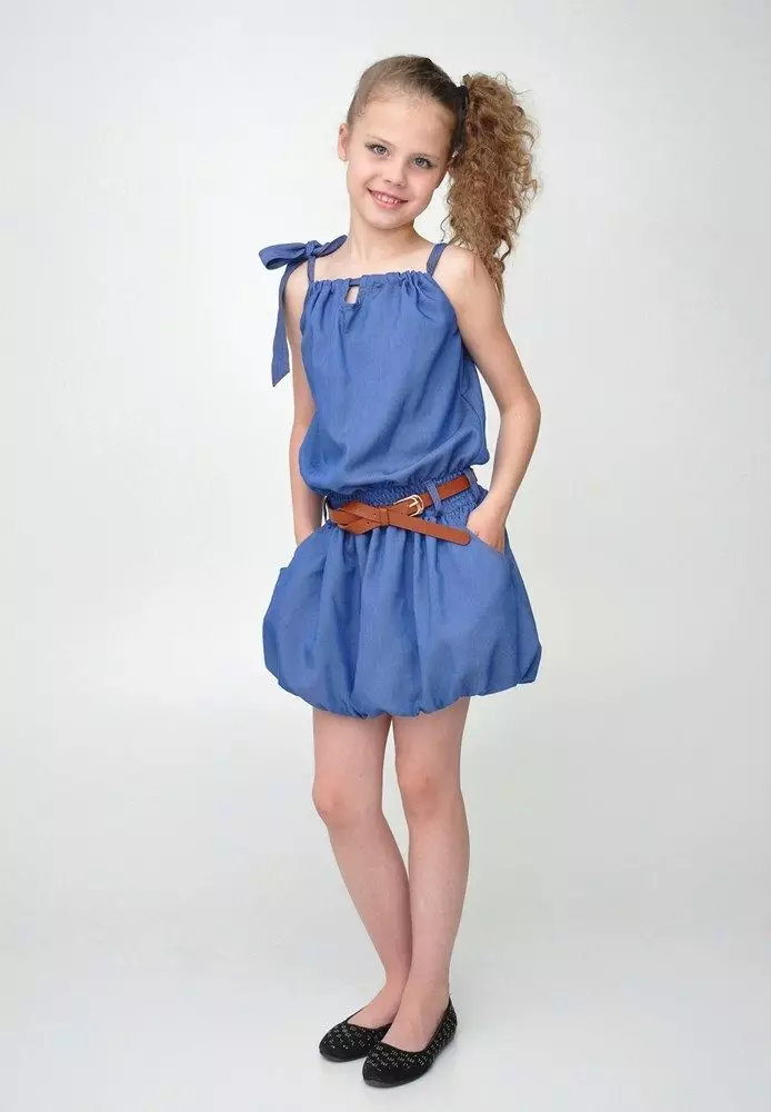 Denim sarafan for Girls (91 foto's): Oorsig van die mees relevante modelle 2021 13650_14