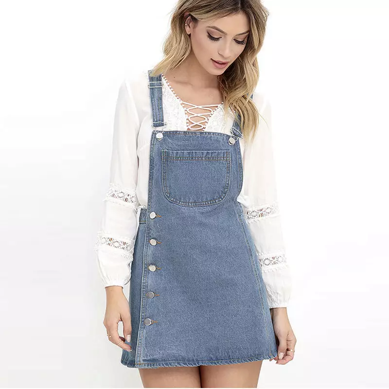 Denim sarafan for Girls (91 foto's): Oorsig van die mees relevante modelle 2021 13650_27