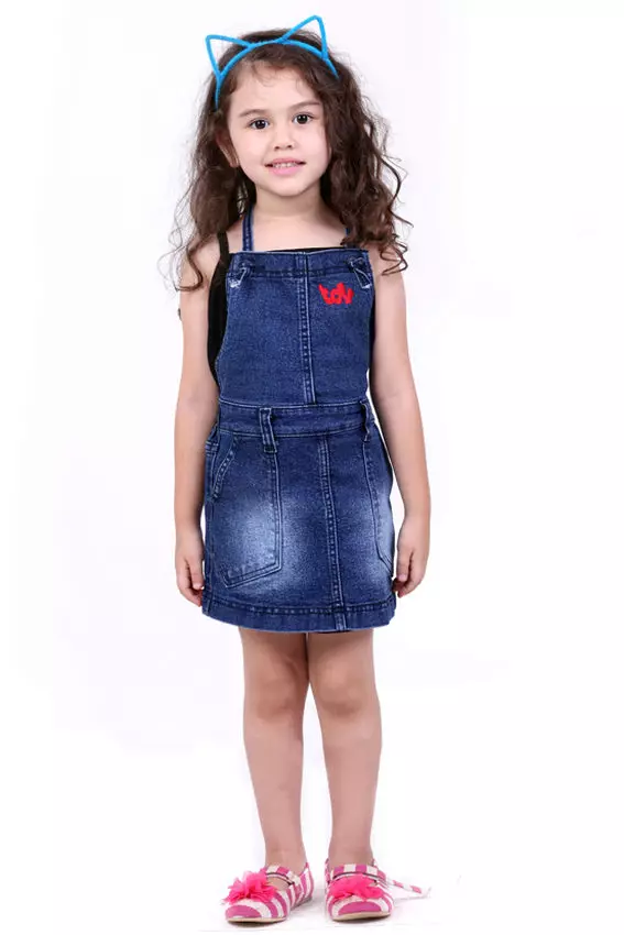 Denim sarafan for Girls (91 foto's): Oorsig van die mees relevante modelle 2021 13650_50