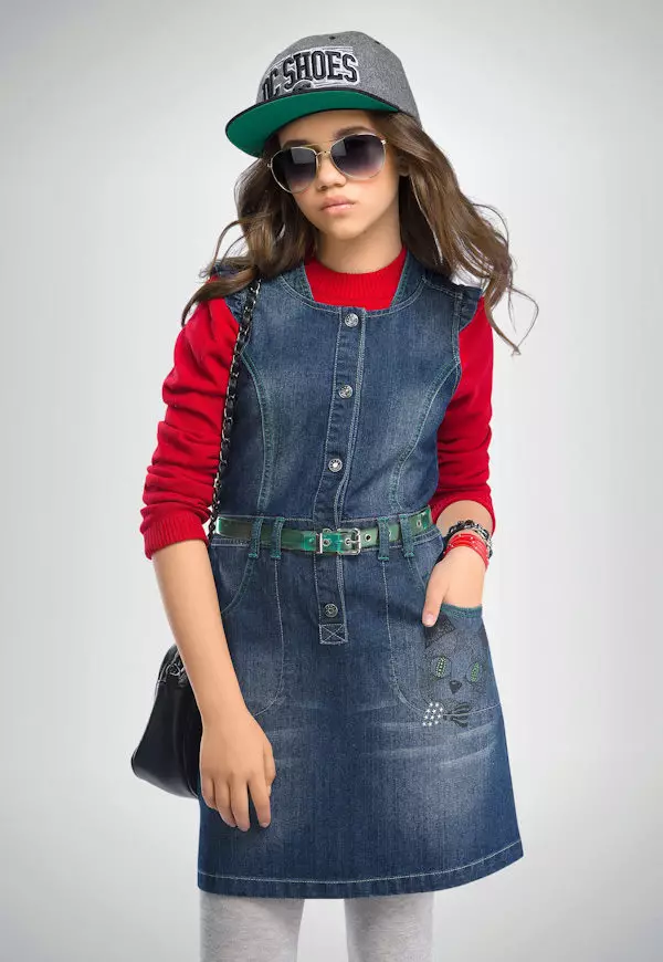 Denim sarafan for Girls (91 foto's): Oorsig van die mees relevante modelle 2021 13650_53