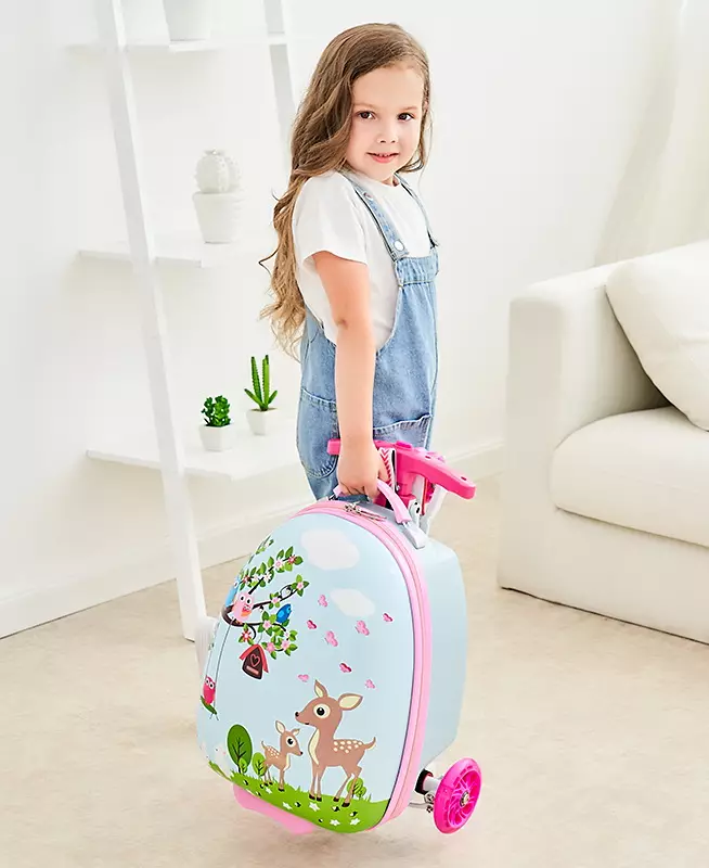 Koffer für Mädchen: Für Jugendliche 10-12 Jahre alt und Mädchen 8, 9 Jahre alt, Modelle auf Rädern und mit einem einziehbaren Griff. Rosa und andere Farbe 13657_17