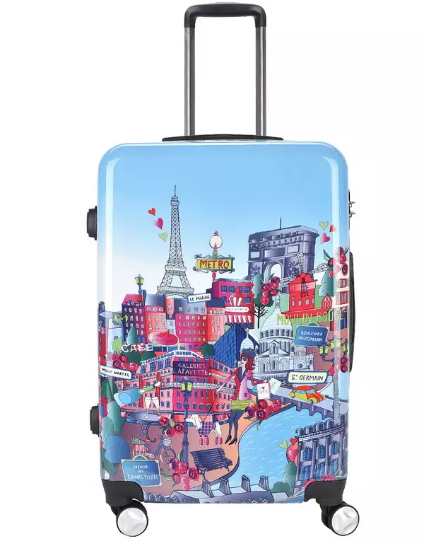 Suitcases for girls: for adolescents 10-12 years old and girls 8, 9 years old, models on wheels and with a retractable handle. Pink and other color 13657_19