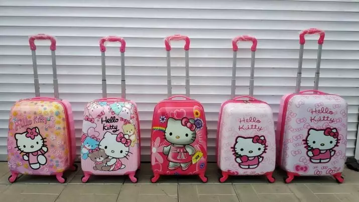 Suitcases for Girls: ამისთვის მოზარდთათვის 10-12 წლის ასაკში და გოგონები 8, 9 წლის, მოდელები ბორბლები და retractable სახელური. ვარდისფერი და სხვა ფერი 13657_30