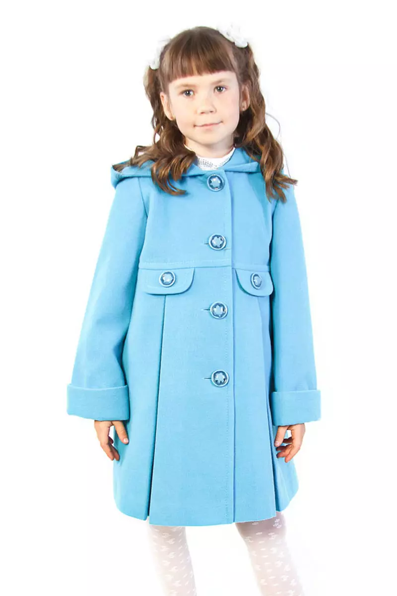 Drapet Coat աղջկա համար (73 լուսանկար). Մանկական մոդելներ Drapa- ից, 4-8, 10-13 տարեկան աղջիկների համար 13662_7