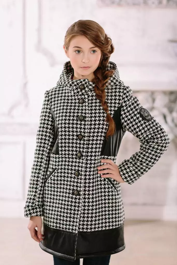 Drapet палто за момичето (73 снимки): детски модели от Drapa, за момичета 4-8, 10-13 години 13662_73