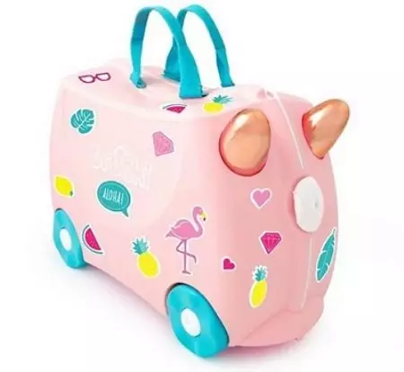 Trunki bőröndök: Gyermekmodellek kerekeken. Hogyan lehet megkülönböztetni a hamisítást? Vélemény 13673_15