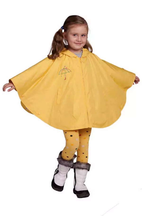 Áo mưa cho trẻ em (107 bức ảnh) từ Zara, Burberry, Kenzo, Sela, từ mưa, sưởi ấm, trên ruồi, áo mưa áo khoác, trùm đầu, màu vàng, với những gì để mặc 13674_11