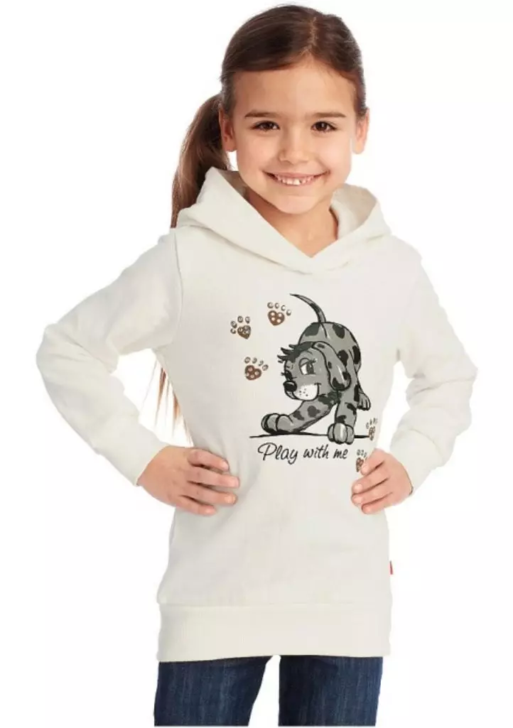 Sweatshirts për vajzat (75 foto): Sweatshirts qeth, me lesh, të ngrohtë dhe të izoluar, rrufe, bombardues sweatshirts, me puff 13676_45