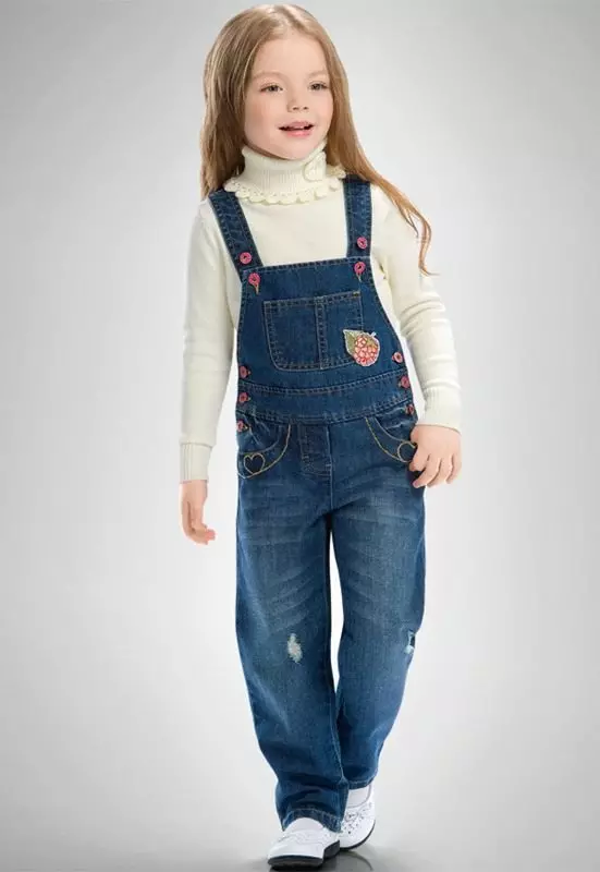 Jeans for Merched (61 llun): modelau plant ar gyfer 2.10 a 12 oed, ar gyfer pobl yn eu harddegau 13683_18