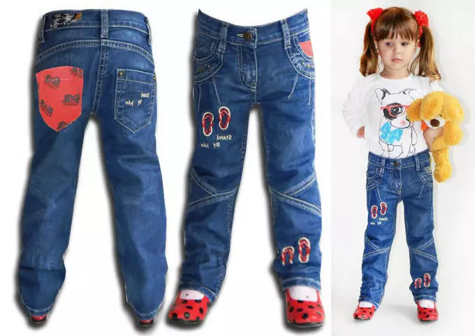 Jeans for Merched (61 llun): modelau plant ar gyfer 2.10 a 12 oed, ar gyfer pobl yn eu harddegau 13683_40
