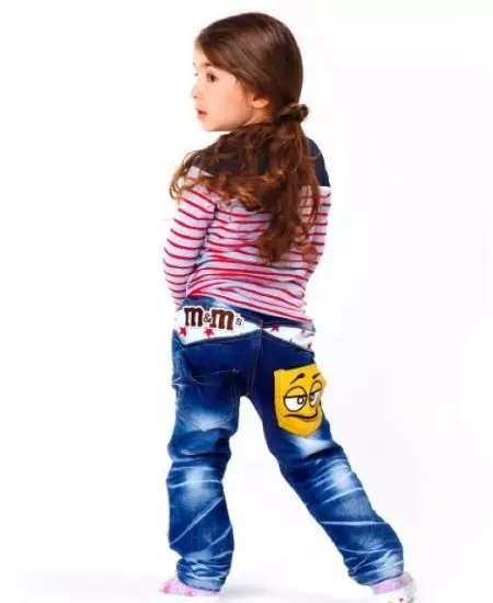 Jeans for Merched (61 llun): modelau plant ar gyfer 2.10 a 12 oed, ar gyfer pobl yn eu harddegau 13683_61