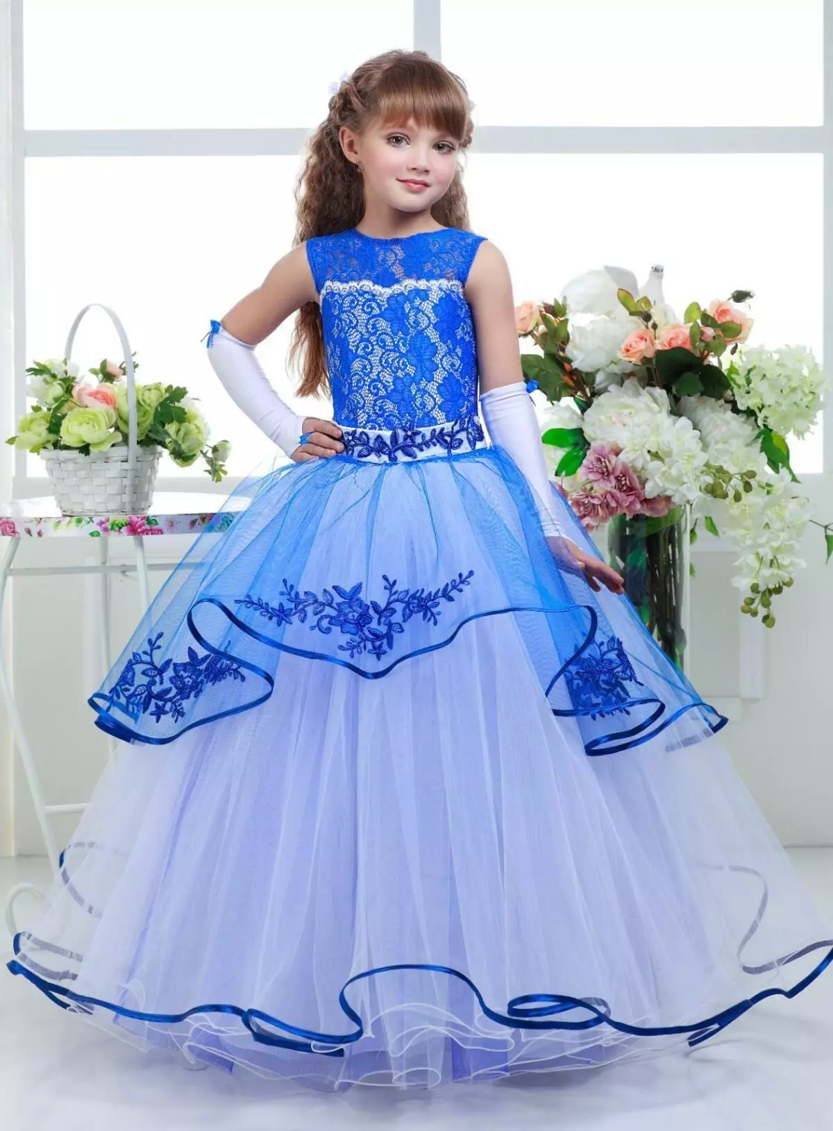 Prachtige bal jurk foar famkes blau