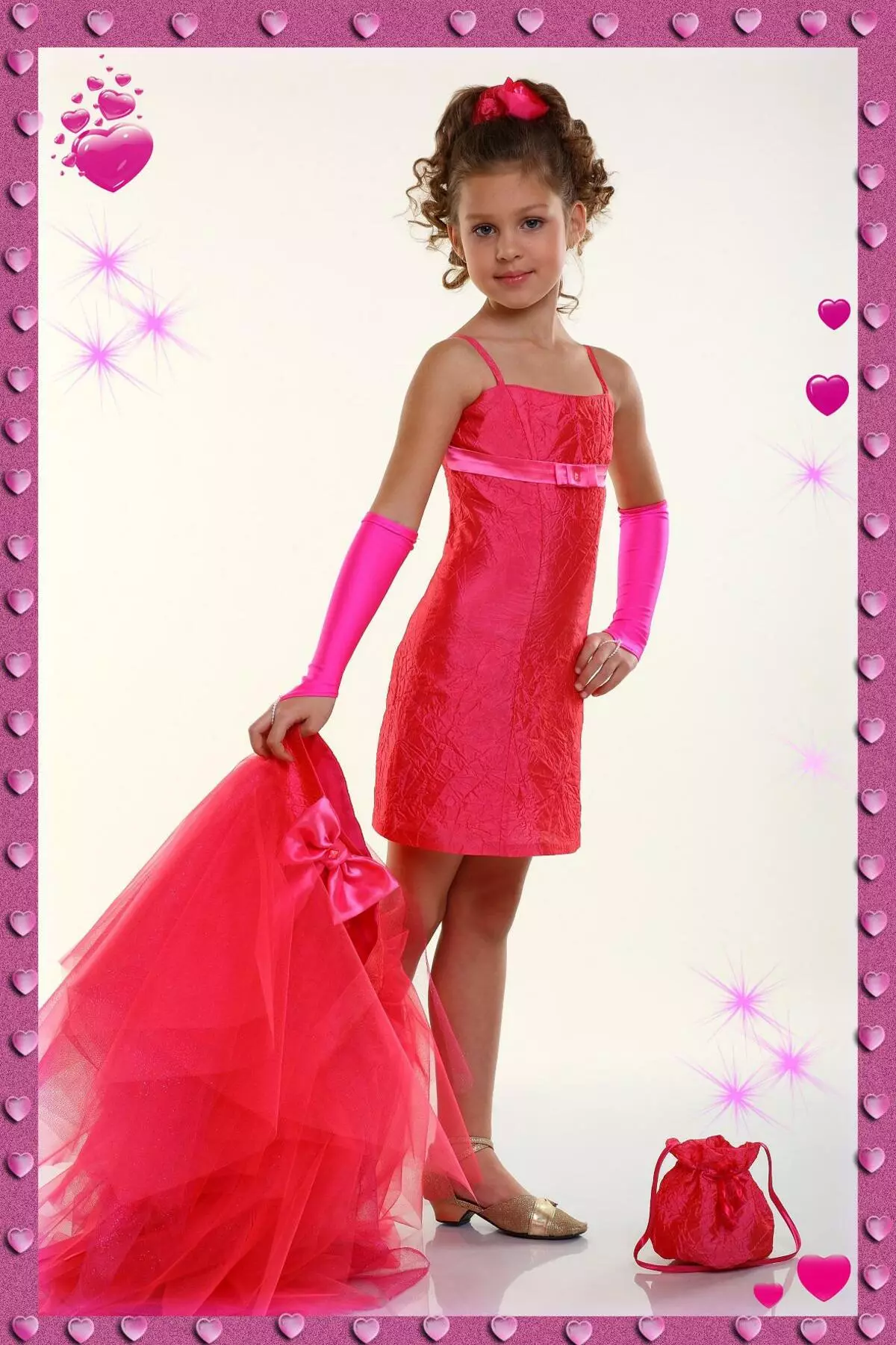 Graduation dress with a removable skirt for a girl 5 years
