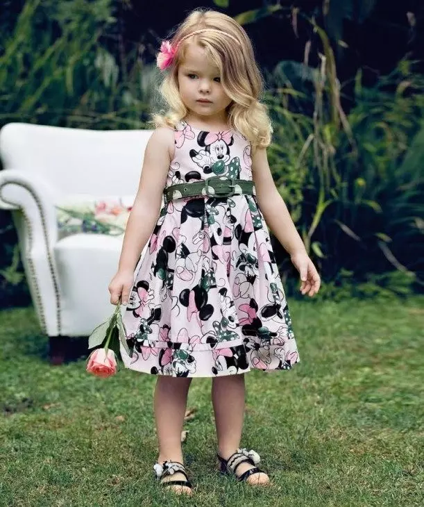 Barvna obleka A-Silhueta za dekleta 3-5 let