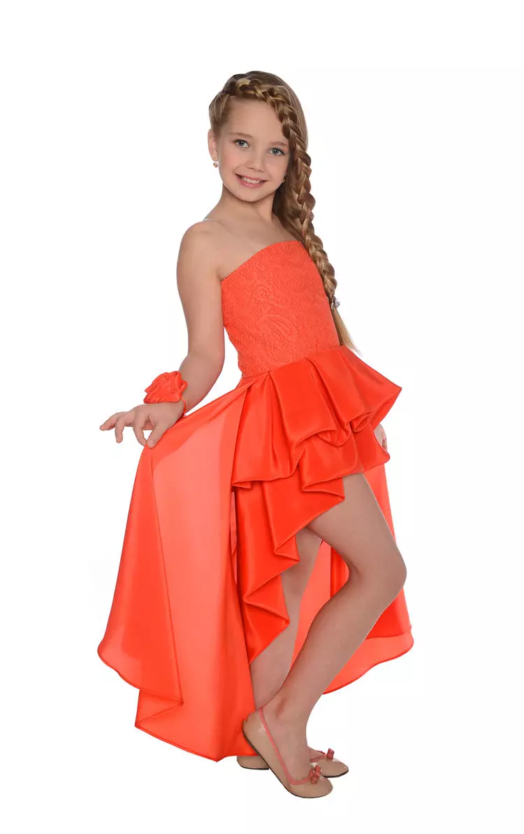 Vestido elegante para niñas de la parte trasera delantera corta